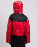 RRP €250 GAELLE PARIS Puffer Jacket IT40 US4 UK8 S Logo Detachable Hood Wet Look gallery photo number 6