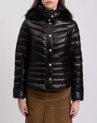 RRP €284 LIU JO Down Quilted Jacket IT40 US4 UK8 S Raccoon Fur Trim Hooded gallery photo number 4