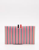 RRP€640 THOM BROWNE Leather Mini Flap Folio Clutch Bag Logo Striped Pattern gallery photo number 2