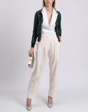 RRP€1088 SALVATORE FERRAGAMO Silk Pleated Trousers IT42 US6 UK10 M Made in Italy gallery photo number 3