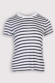 RRP €137 T By ALEXANDER WANG Slub Yarn T-Shirt Top Size L Linen Blend Striped gallery photo number 1