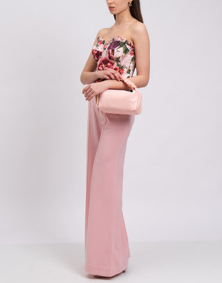 RRP €1280 ALEXANDER WANG Scrunchie Leather Pink Hobo Bag Elastic Handle Logo