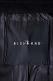 RRP€590 JOHN RICHMOND Short Coat IT48 US38 M Wool Blend Lined Logo Back Hooded gallery photo number 9