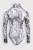 RRP€200 GCDS Sheer Body Top S Vulgar Print Long Sleeves High Neck Made in Italy gallery photo number 3