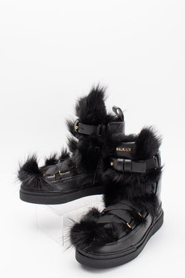 RRP €1620 BALMAIN Leather Ankle Boots US6 UK3 EU36 Logo Pull On Black