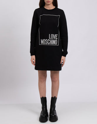 RRP€285 LOVE MOSCHINO Short Sweatshirt Dress IT40 US4 UK8 S Embellished Logo gallery photo number 4