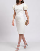 RRP€483 BADGLEY MISCHKA Sheath Dress US10 UK14 IT46 XL Ruffle Rosette Sleeve gallery photo number 2