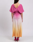 RRP €370 MAJE Rachelly Dress EU36 US4 UK8 S Asymmetric Pink Tie Dye Plunge Neck gallery photo number 7