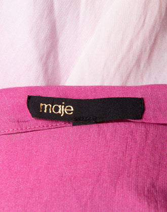 RRP €370 MAJE Rachelly Dress EU36 US4 UK8 S Asymmetric Pink Tie Dye Plunge Neck gallery photo number 10