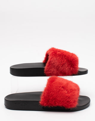 RRP€475 GIVENCHY Mink Fur Slide Sandals US6 UK3 EU36 Footbed Made in Italy