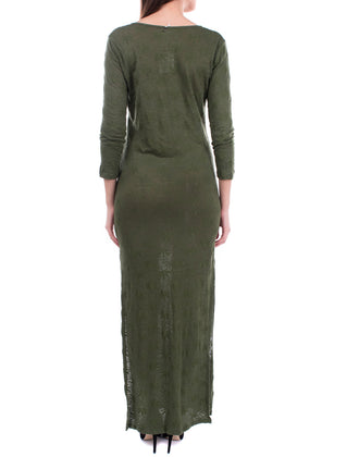 RRP€275 MAJESTIC FILATURES Linen Knitted Maxi Dress Size 1 S Cannabis Embroidery gallery photo number 3