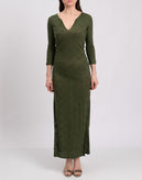 RRP€275 MAJESTIC FILATURES Linen Knitted Maxi Dress Size 1 S Cannabis Embroidery gallery photo number 3