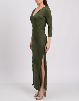 RRP€275 MAJESTIC FILATURES Linen Knitted Maxi Dress Size 1 S Cannabis Embroidery gallery photo number 4