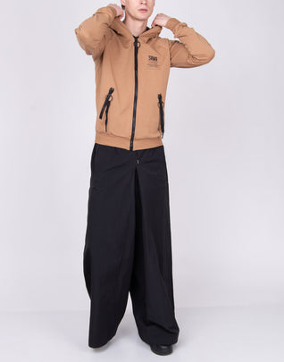 RRP€130 TAKESHY KUROSAWA Full Zip Hoodie Size XL Beige Coated Logo Made in Italy
