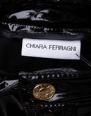 RRP€275 CHIARA FERRAGNI Latex Trousers Size M Black Logo Patch High Waist gallery photo number 5