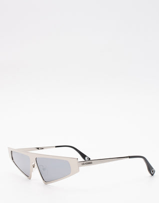 RRP€275 LES HOMMES Cat Eye Sunglasses Mirrored Lenses Metal Frame