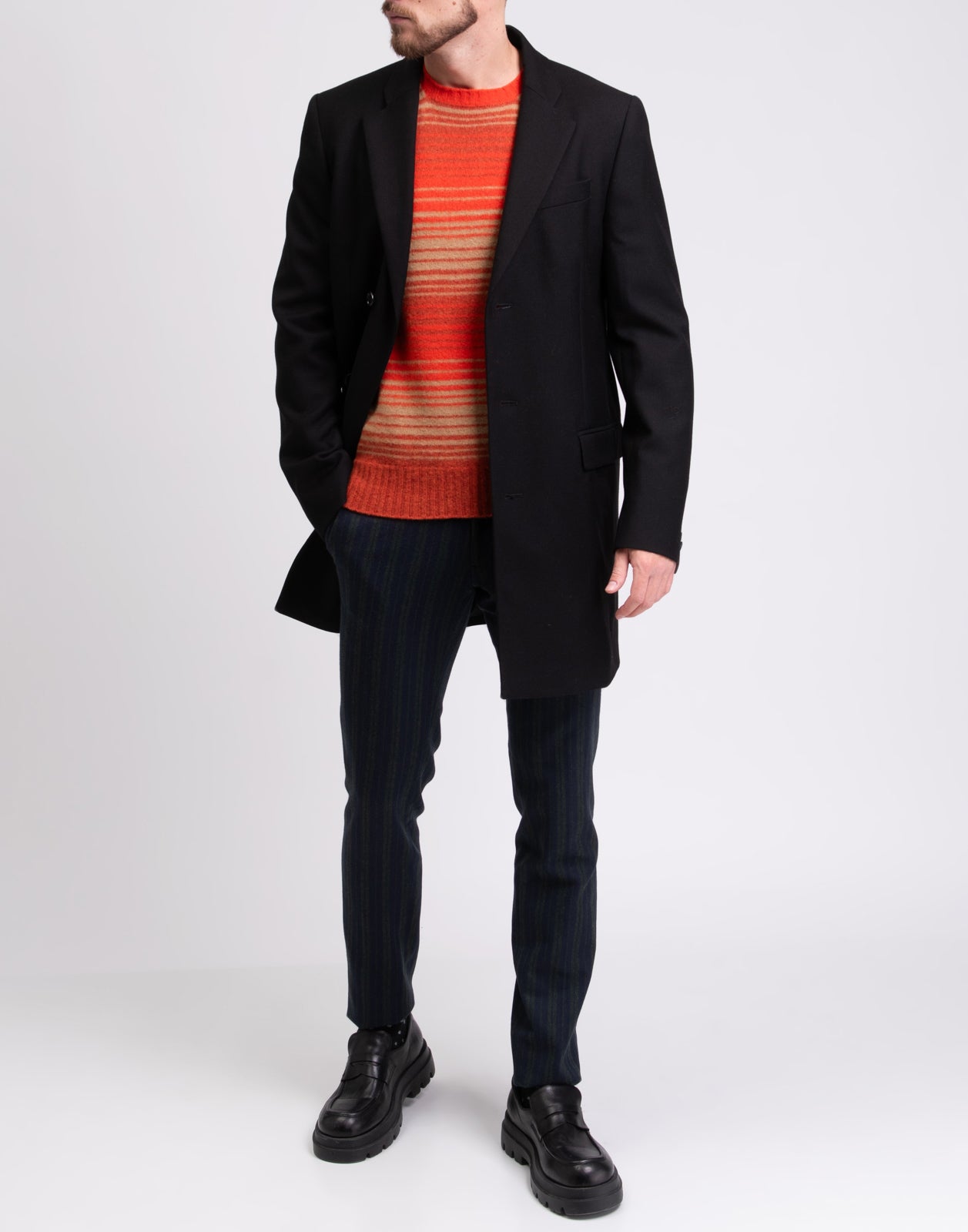 RRP €2580 DOLCE & GABBANA Wool Walker Coat IT48 US38 M Black Lined Made in Italy gallery main photo