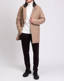 RRP €1090 HERNO Coat IT50 US40 L Wool Blend Waterproof Beaver Fur High Neck gallery photo number 1