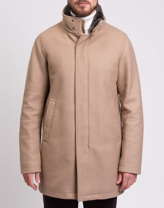 RRP €1090 HERNO Coat IT50 US40 L Wool Blend Waterproof Beaver Fur High Neck gallery photo number 5