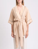 RRP€300 KIKI DE MONTPARNASSE Silk Kimono Pyjama Robe Size XS Waist Tie V-Neck gallery photo number 1