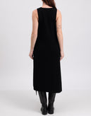 RRP €880 NEIL BARRETT Wool Knitted Midi Dress Size M Black Lace-Up Trim V-Neck gallery photo number 6