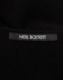 RRP €880 NEIL BARRETT Wool Knitted Midi Dress Size M Black Lace-Up Trim V-Neck gallery photo number 9