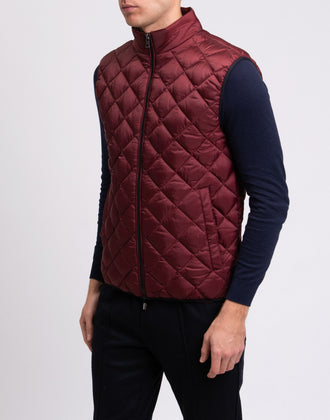 RRP€250 MICHAEL KORS Ripstop Quilted Vest Size L Red Water Repellent High Neck gallery photo number 6