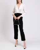 RRP €230 SANDRO Adenia Jumpsuit FR40 US8 UK12 L Wool Blend Contrast Satin Top gallery photo number 2