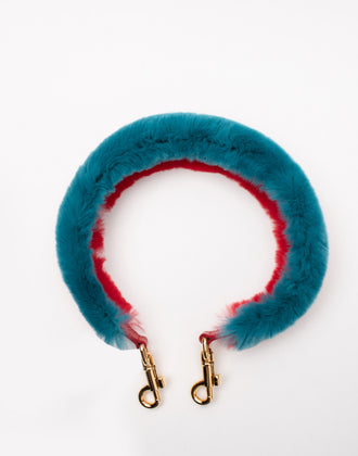 RRP €645 DOLCE & GABBANA Rex Rabbit Fur & Leather Shoulder Strap Clasp Closure gallery photo number 3