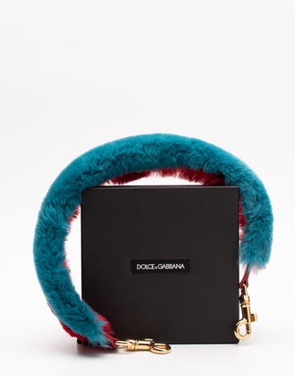 RRP €645 DOLCE & GABBANA Rex Rabbit Fur & Leather Shoulder Strap Clasp Closure gallery photo number 2