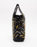 Leather Drawstring Tote Bag Embroidered Double Handles gallery photo number 3