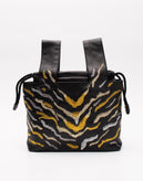 Leather Drawstring Tote Bag Embroidered Double Handles gallery photo number 5