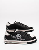 RRP €590 DOLCE & GABBANA Sneakers US7 UK6 EU40 Contrast Leather Logo Round Toe gallery photo number 3