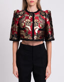 RRP €1820 DOLCE & GABBANA Jacquard Cropped Jacket IT40 US4 UK8 XS Silk Blend gallery photo number 5