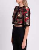 RRP €1820 DOLCE & GABBANA Jacquard Cropped Jacket IT40 US4 UK8 XS Silk Blend gallery photo number 6