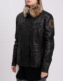 RRP€1100 MATCHLESS Leather Parka Jacket Size S Logo Patch Removable Faux Fur gallery photo number 6