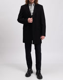 RRP€1950 DOLCE & GABBANA Wool Flannel Coat IT50 US40 L Black Lined Made in Italy gallery photo number 1