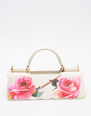 RRP€495 DOLCE & GABBANA Dauphine Leather Interchangeable Flap For Bag Roses