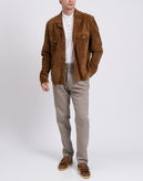 RRP €720 SWORD 6.6.44 Suede Leather Jacket IT52 US42 XL Brown Made in Italy gallery photo number 1