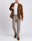 RRP €720 SWORD 6.6.44 Suede Leather Jacket IT52 US42 XL Brown Made in Italy gallery photo number 2