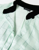 RRP €950 EMPORIO ARMANI Silk Shirt Dress EU46 US10 UK14 XL Green Velour Trim gallery photo number 5