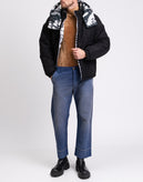 RRP€680 JUST CAVALLI Puffer Jacket IT48 US38 M Padded Brushed Print Hooded gallery photo number 2