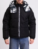 RRP€680 JUST CAVALLI Puffer Jacket IT48 US38 M Padded Brushed Print Hooded gallery photo number 5