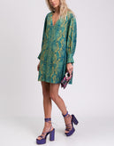 RRP€510 JUST CAVALLI Tunic Dress IT38 US2 UK6 XS Buttoned Cuffs Animal Print gallery photo number 3