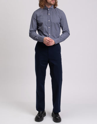 RRP €990 GUCCI Wool Flat Front Trousers IT48 US38 M Blue Cropped Made in Italy gallery photo number 2