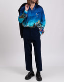 RRP €990 GUCCI Wool Flat Front Trousers IT50 US40 L Blue Cropped Made in Italy gallery photo number 1