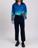 RRP €990 GUCCI Wool Flat Front Trousers IT50 US40 L Blue Cropped Made in Italy gallery photo number 3