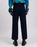 RRP €990 GUCCI Wool Flat Front Trousers IT50 US40 L Blue Cropped Made in Italy gallery photo number 7