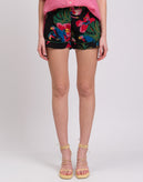 RRP €1080 VALENTINO Silk Crepe Shorts Size M Floral & Parrot Made in Italy gallery photo number 3