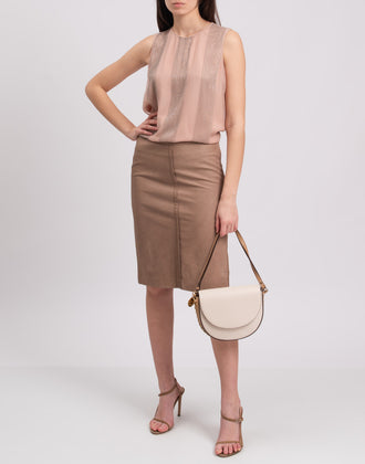 RRP €2338 BRUNELLO CUCINELLI Silk Organza Top Size M Monili Beads Sleeveless gallery photo number 1